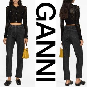 GANNI Black Swigy High Rise Straight Leg Jeans*NWOT